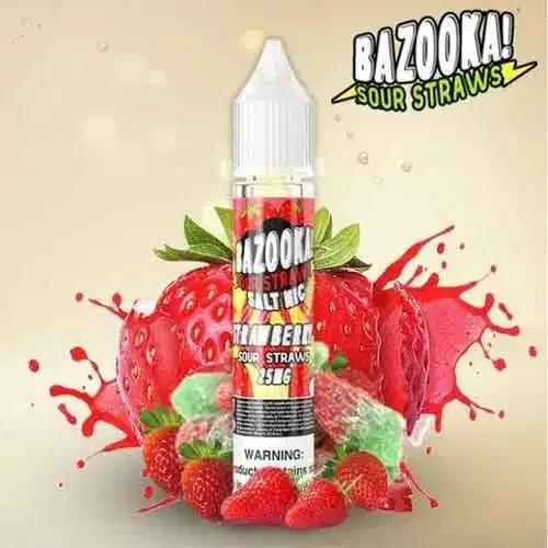 Strawberry Salt Nic by Bazooka Sour Straws 30ml